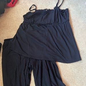 Polka dot nursing pj set